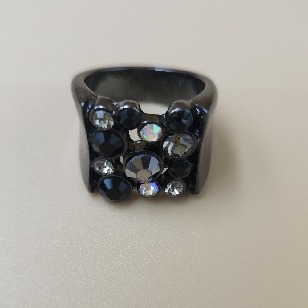 Black And Silver Statement Ring ( Hematite And Ch… - image 2